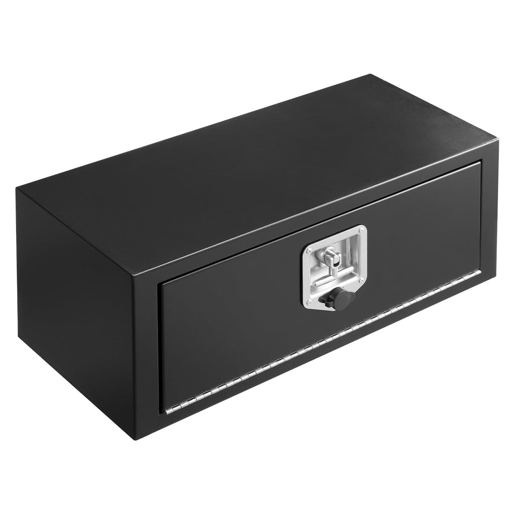 Underbody Truck Tool Box 27 x 10 x 10 Inch Heavy Duty Steel with Lock & Keys Black N23147
