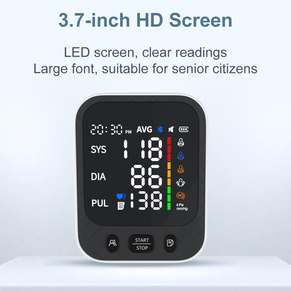 Automatic Upper Arm Blood Pressure Monitor with Large LED Screen and Adjustable Cuff O73395