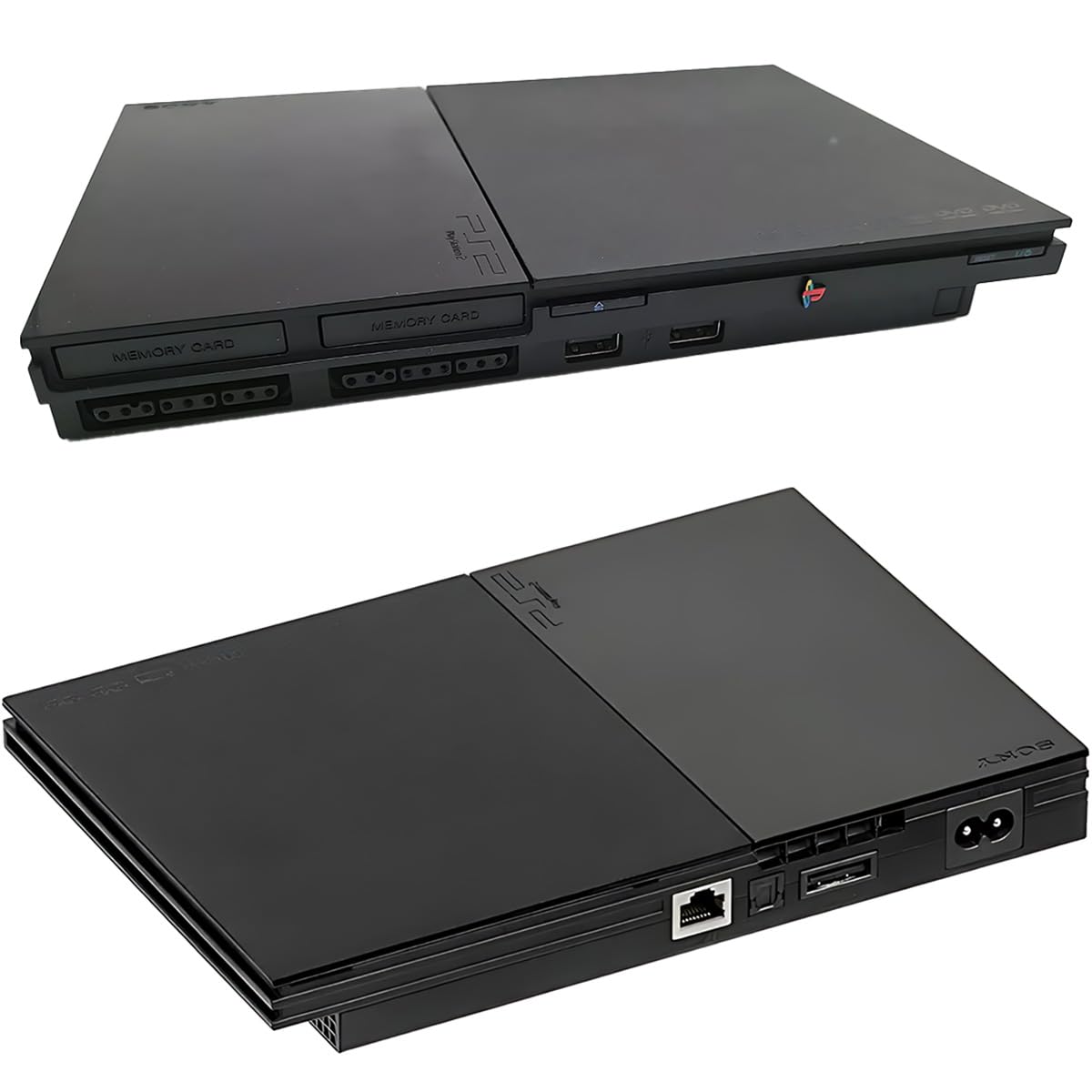 Black PlayStation 2 Console with 2 Wireless Controllers P486162
