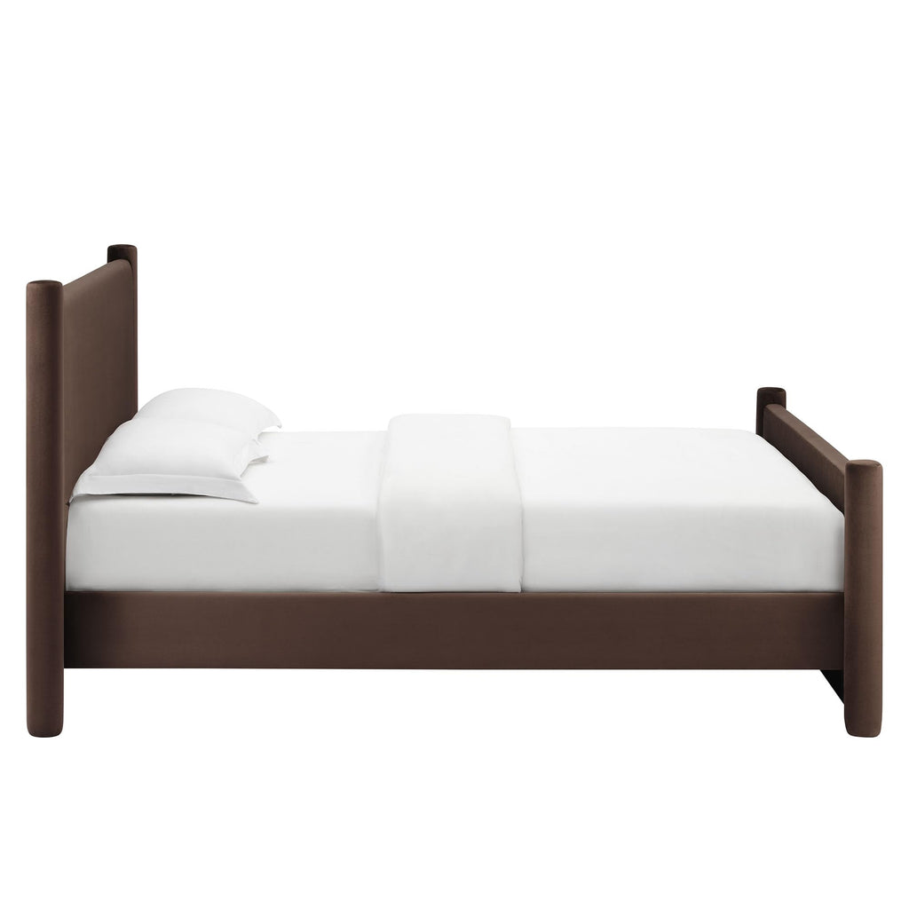 King Size Upholstered Platform Bed Frame with Headboard and Footboard Z480