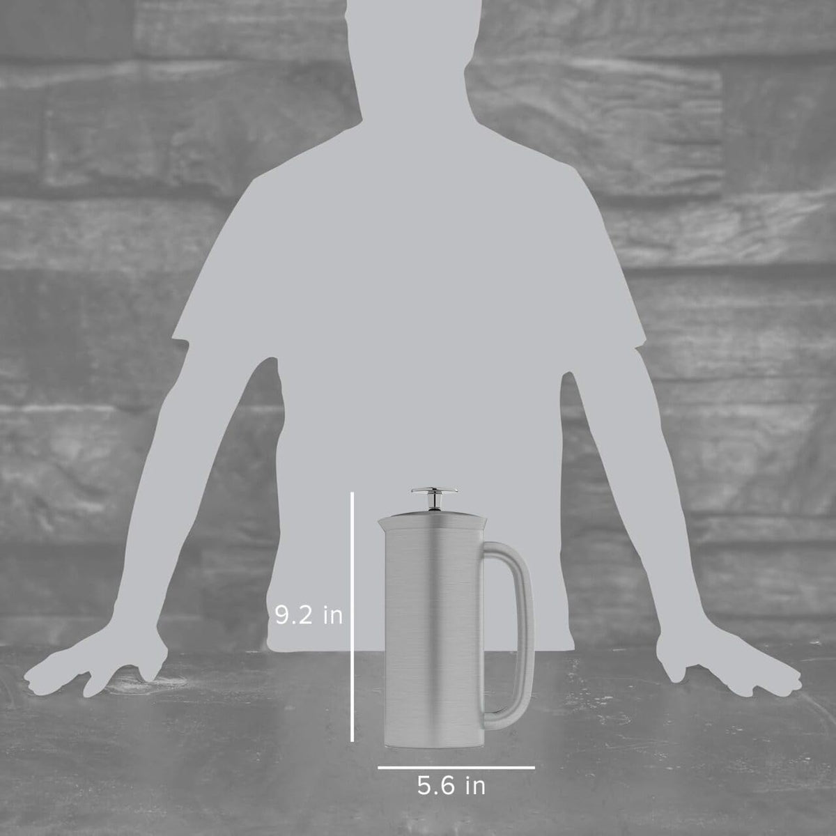18oz Brushed Stainless Steel French Press J436