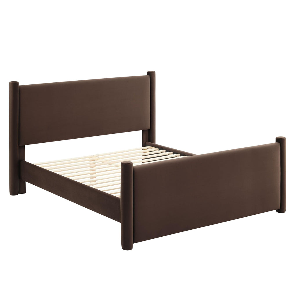 King Size Upholstered Platform Bed Frame with Headboard and Footboard Z480