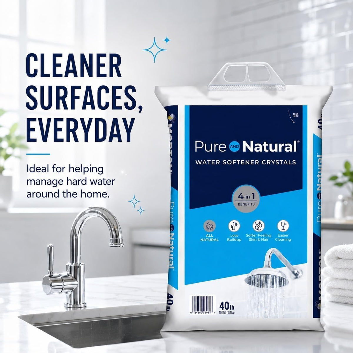 Pure Water Softener Salt Crystals 40 lb Pack of 4 J7940