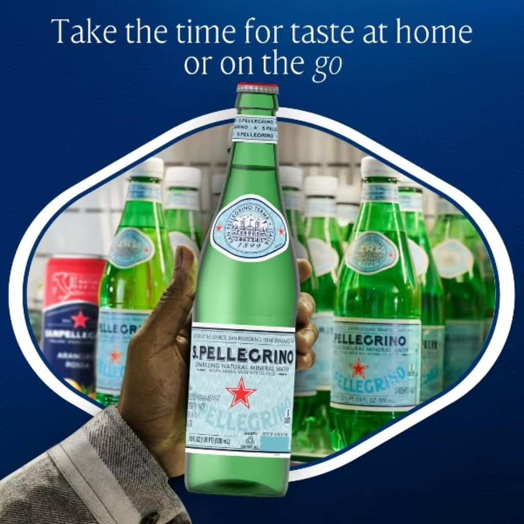 Sparkling Natural Mineral Water 500 mL Glass Bottles 8 Pack I95363