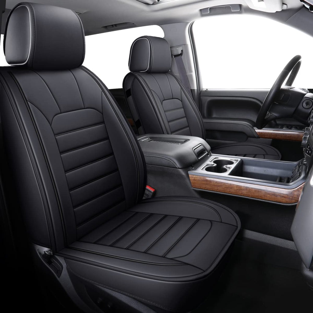 Black Faux Leather Full Set Seat Covers Z289547