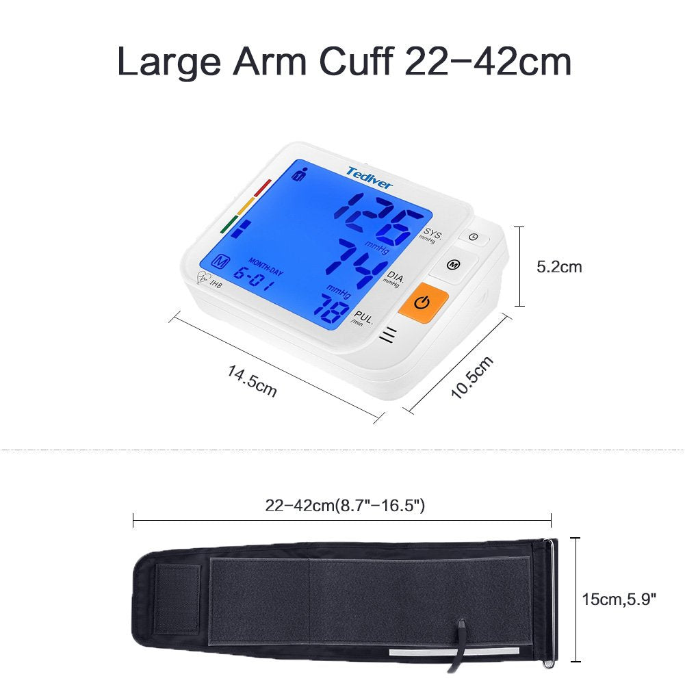 Digital Blood Pressure Monitor, Large Cuff, Upper Arm Blood Pressure Machine J5890