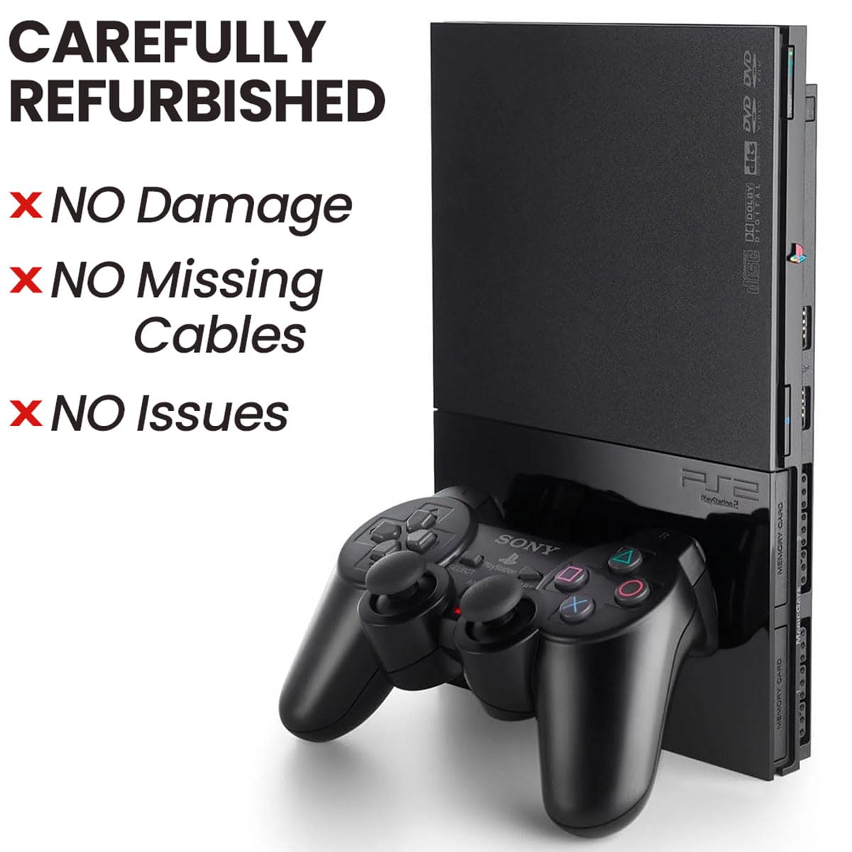 Black PlayStation 2 Console with 2 Wireless Controllers P486162