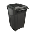 Black 45-Gallons Plastic Wheeled Trash Can with Lid T827
