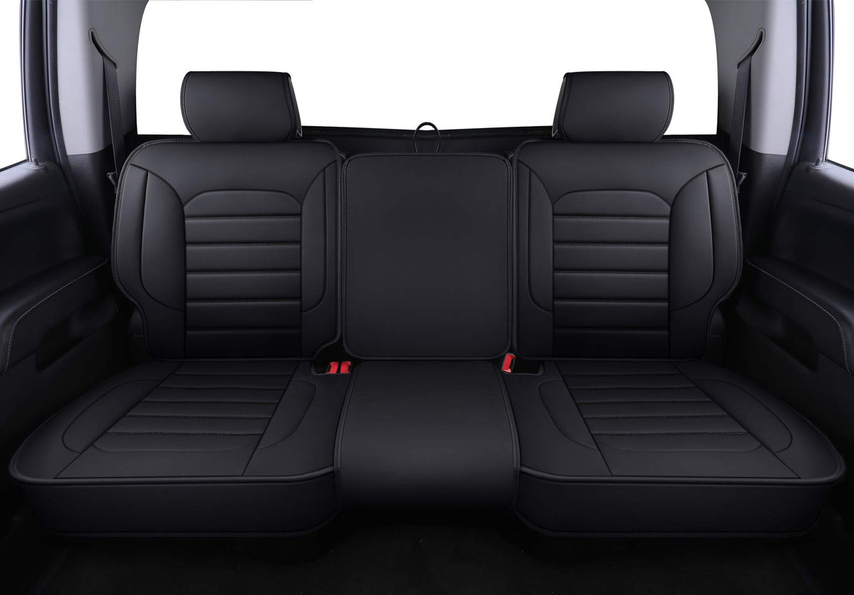 Black Faux Leather Full Set Seat Covers Z289547