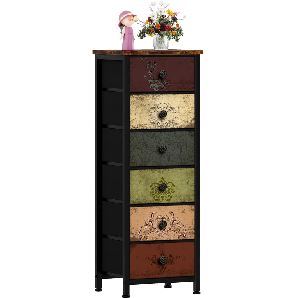 Tall 6 Drawer Fabric Dresser L688