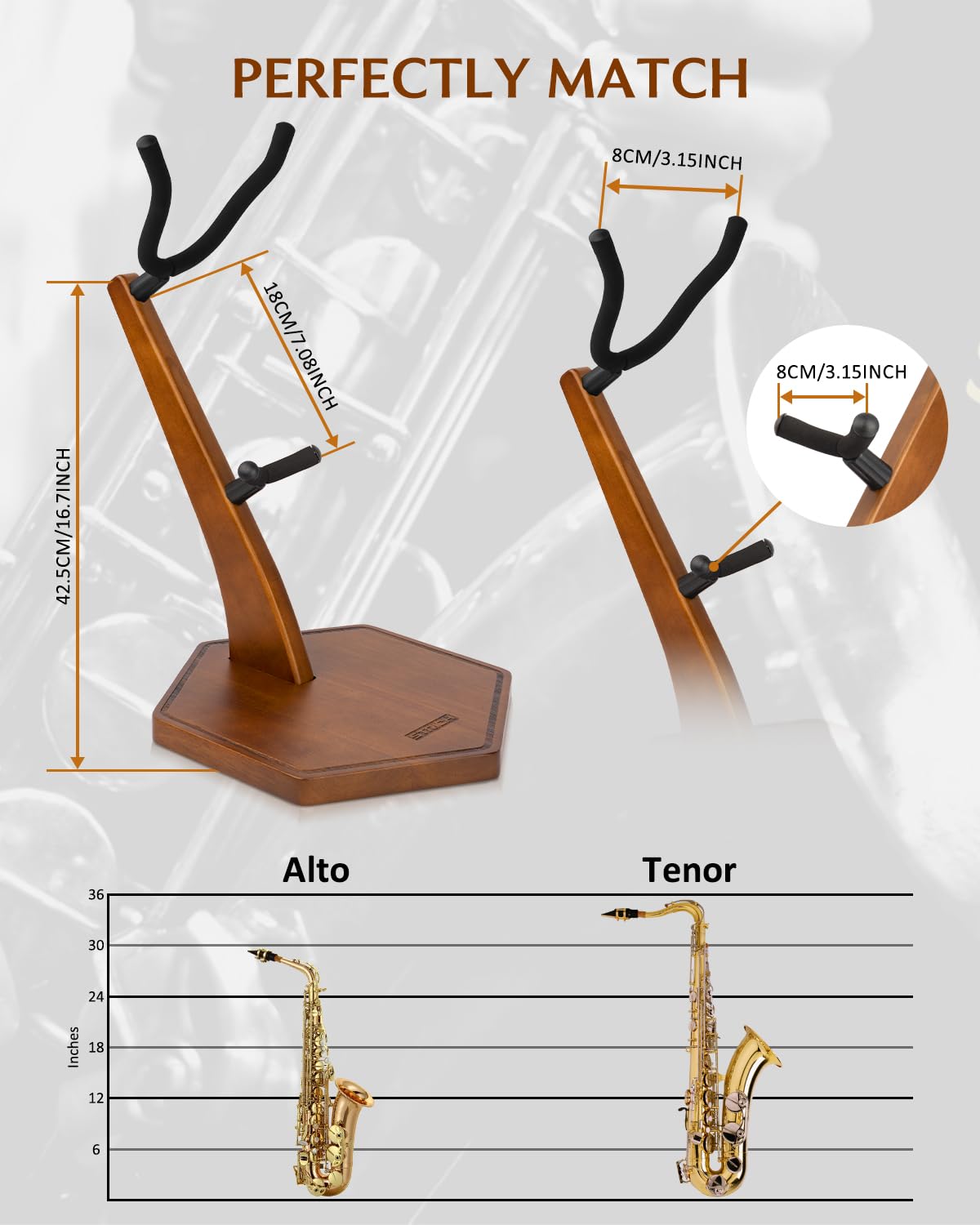 Wooden Saxophone Stand K65265