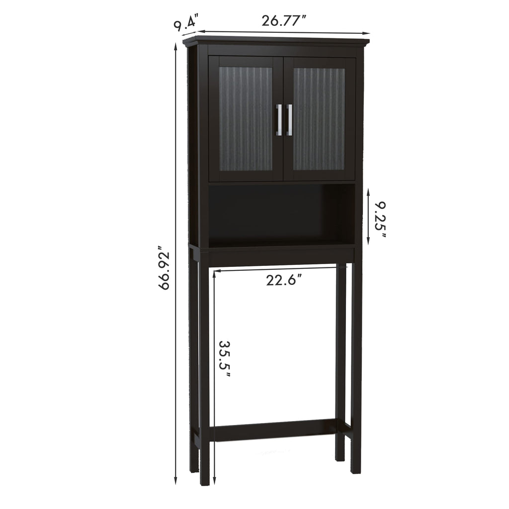Over the Toilet Storage Cabinet with Glass Doors U201166