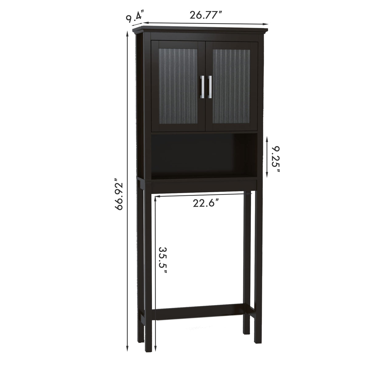 Over the Toilet Storage Cabinet with Glass Doors U201166