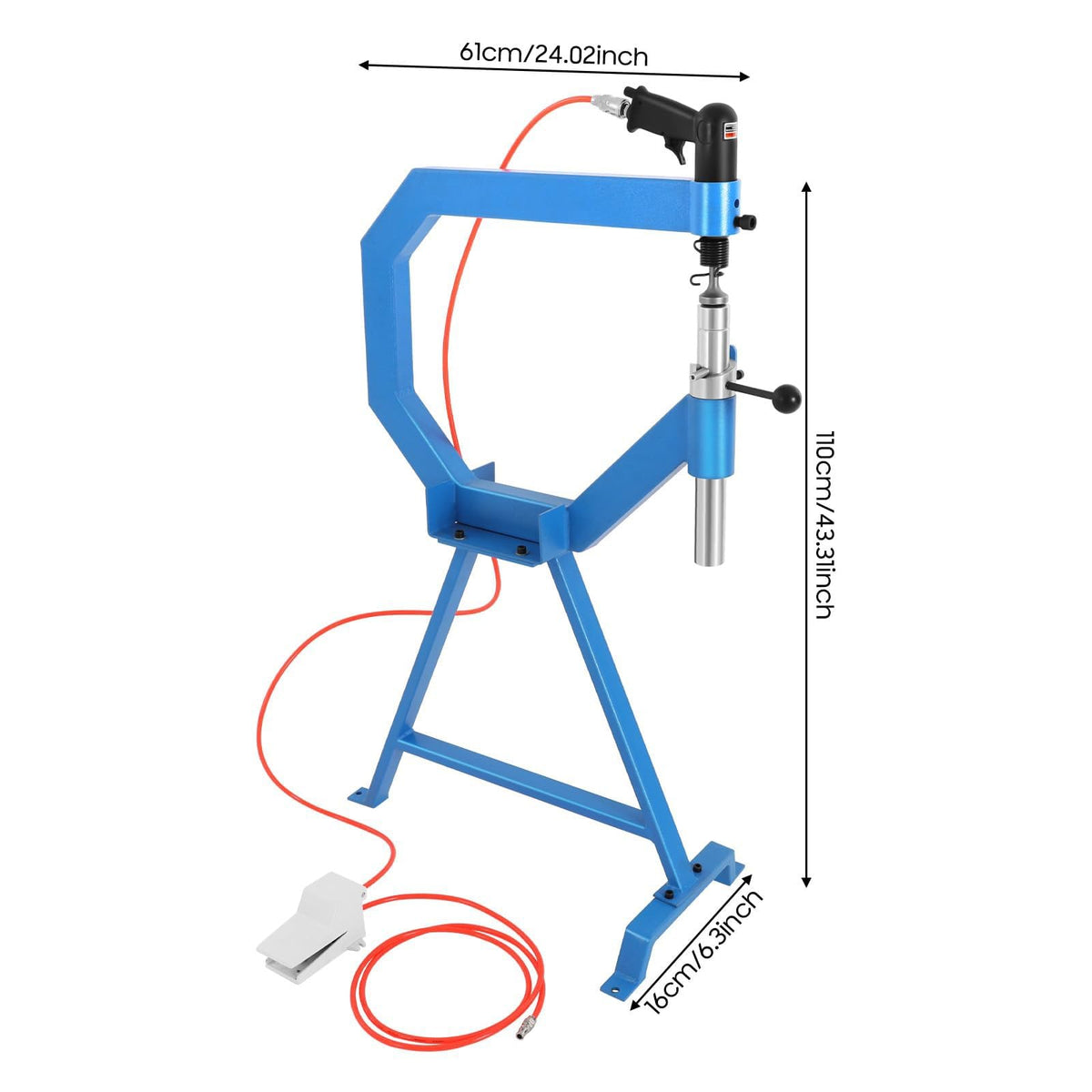 4 Inch Pneumatic Planishing Hammer with Cast Iron Stand and Foot Pedal F222124