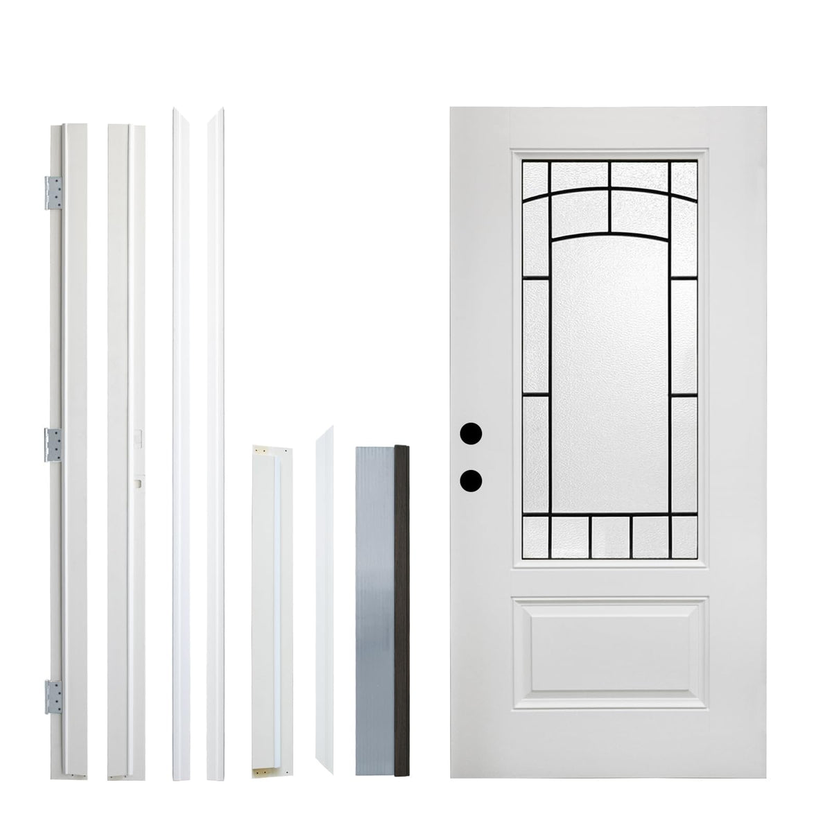 36 x 80 Smooth Fiberglass Entry Door with Brickmould X5406