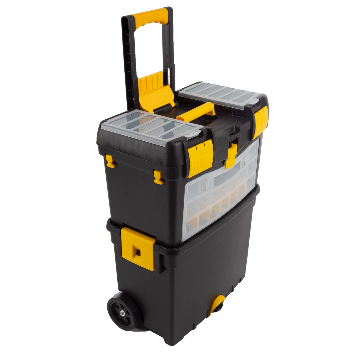 Rolling Tool Box with Wheels, Foldable Handle, and Removable Top Q5309