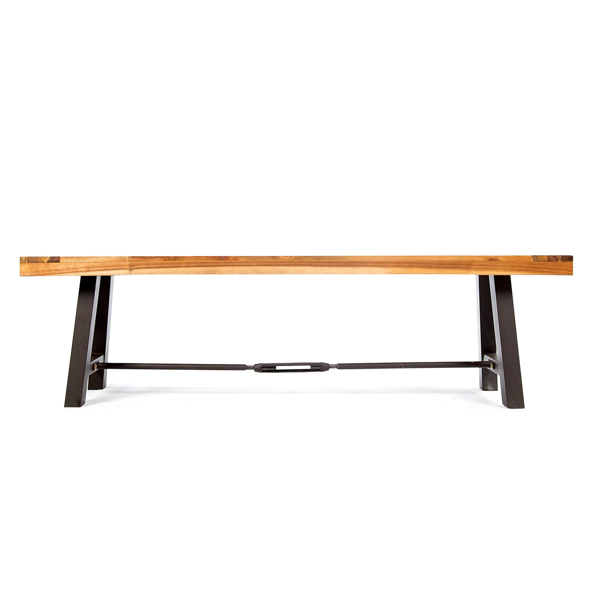 Acacia Wood Outdoor Bench with Metal Accents Z54271