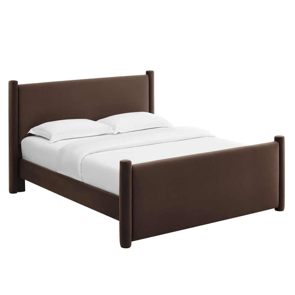 King Size Upholstered Platform Bed Frame with Headboard and Footboard Z480