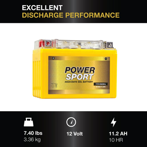 12V 11.2Ah 200 CCA GEL Motorcycle Battery with Nut & Bolt Terminals I323766