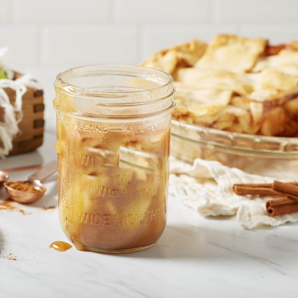 16oz Wide Mouth Clear Glass Mason Jars with Lids & Bands O786