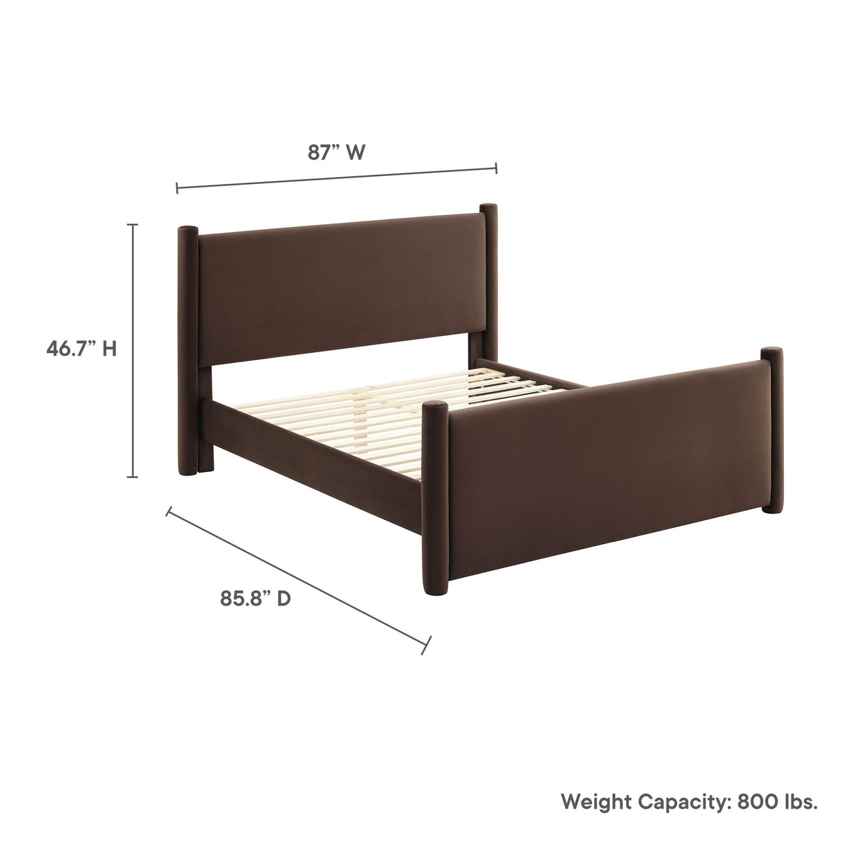 King Size Upholstered Platform Bed Frame with Headboard and Footboard Z480