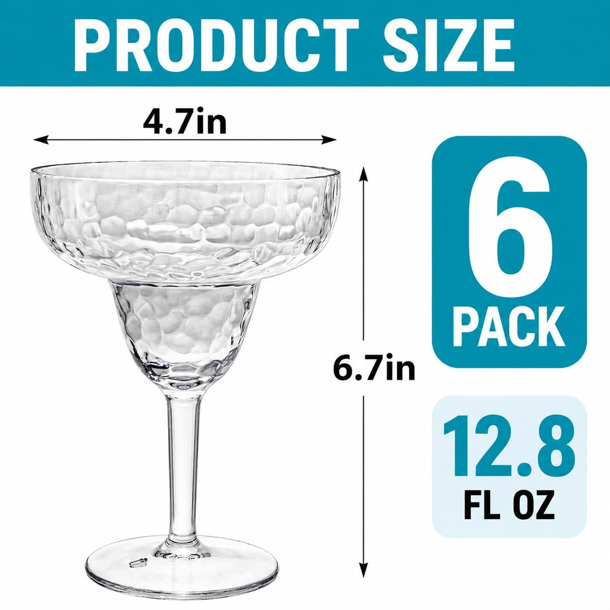 6 Pack 13 OZ Acrylic Stemmed Glasses W499583