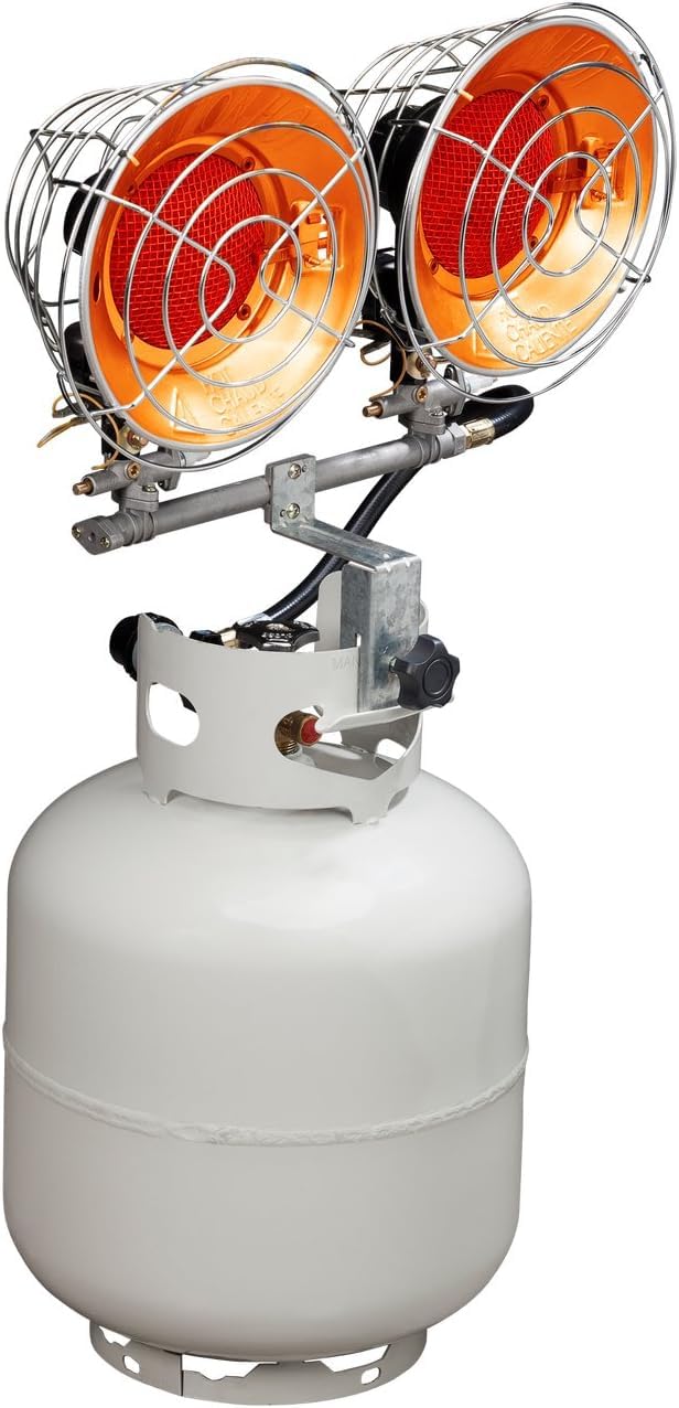 Infra-Red Double Burner 30,000 BTU Tank Top Outdoor Heater D536385