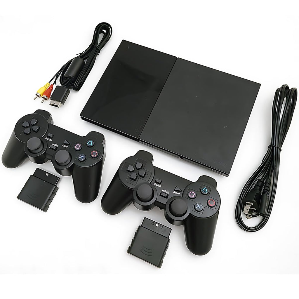 Black PlayStation 2 Console with 2 Wireless Controllers P486162