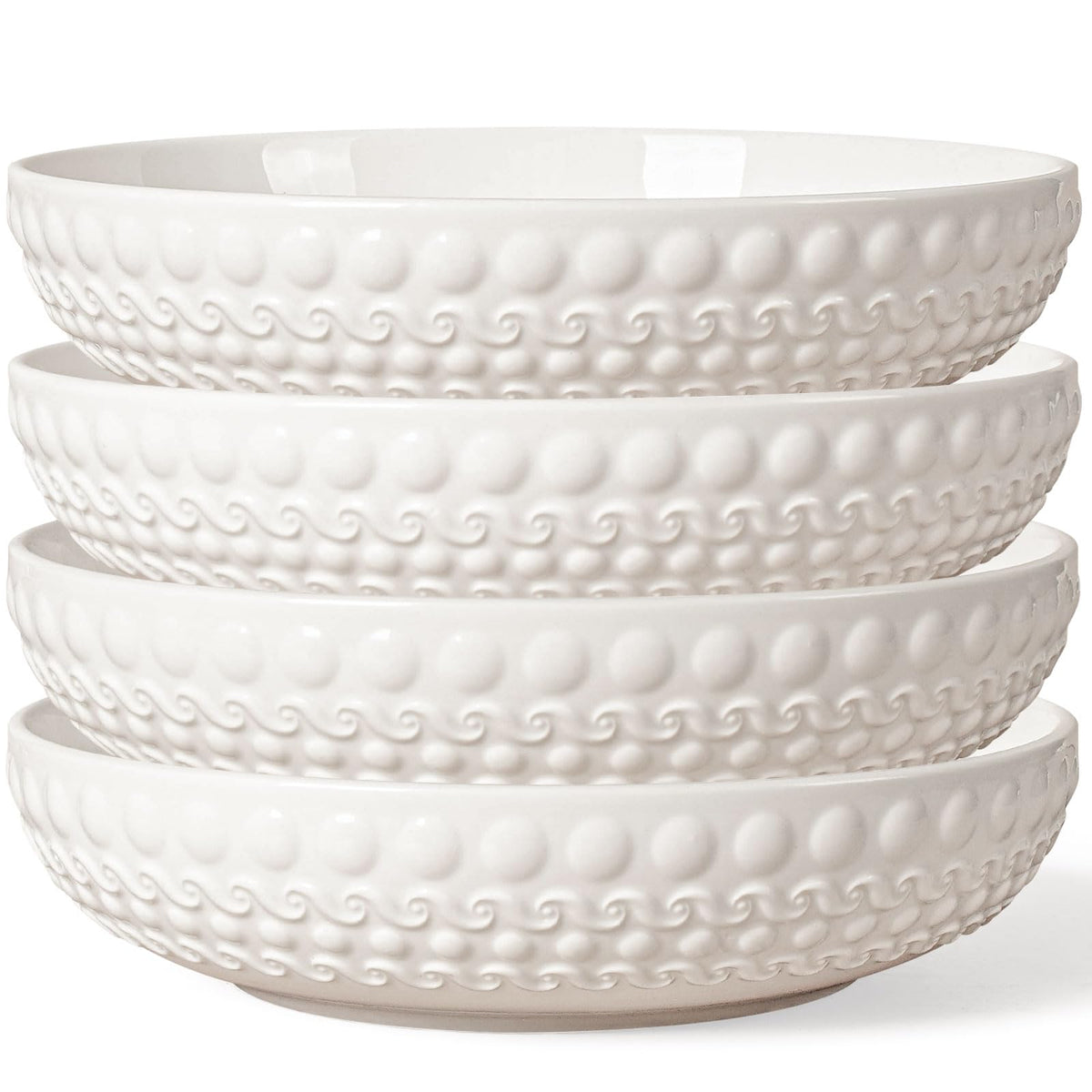White 32oz Ceramic Pasta Bowls Set of 4 G166831