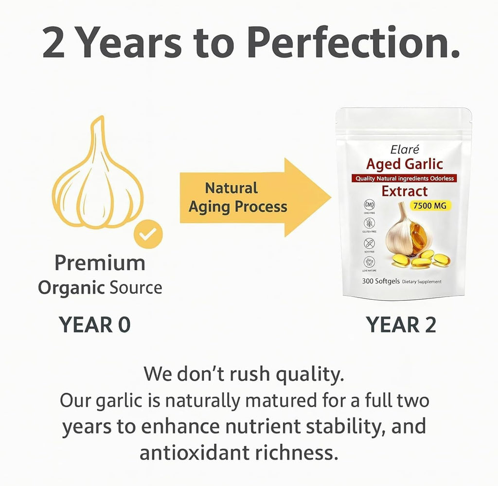 Odorless Aged Garlic Extract Capsules 7500, 300 Count X65315
