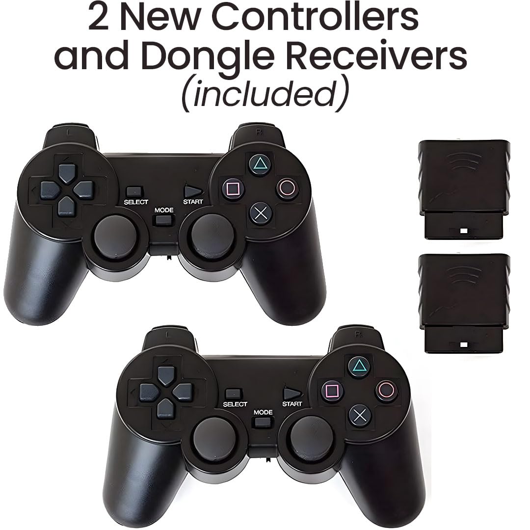Black PlayStation 2 Console with 2 Wireless Controllers P486162