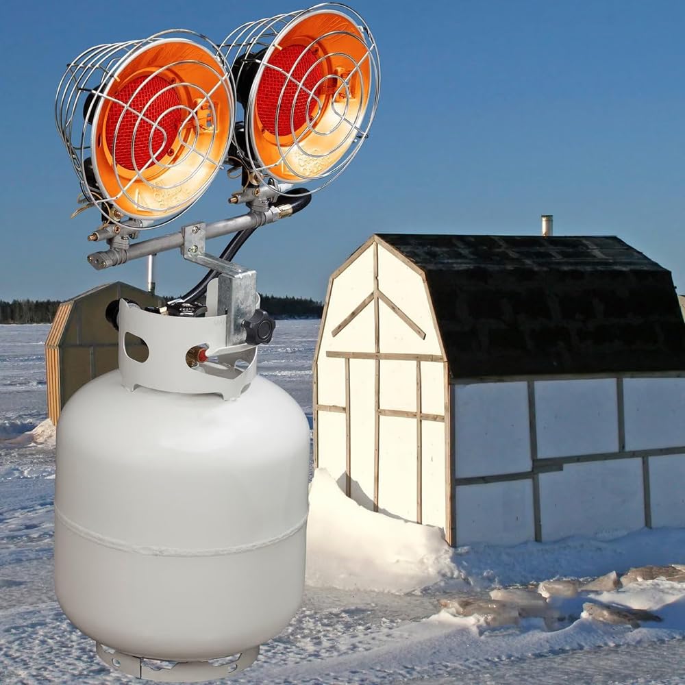 Infra-Red Double Burner 30,000 BTU Tank Top Outdoor Heater D536385