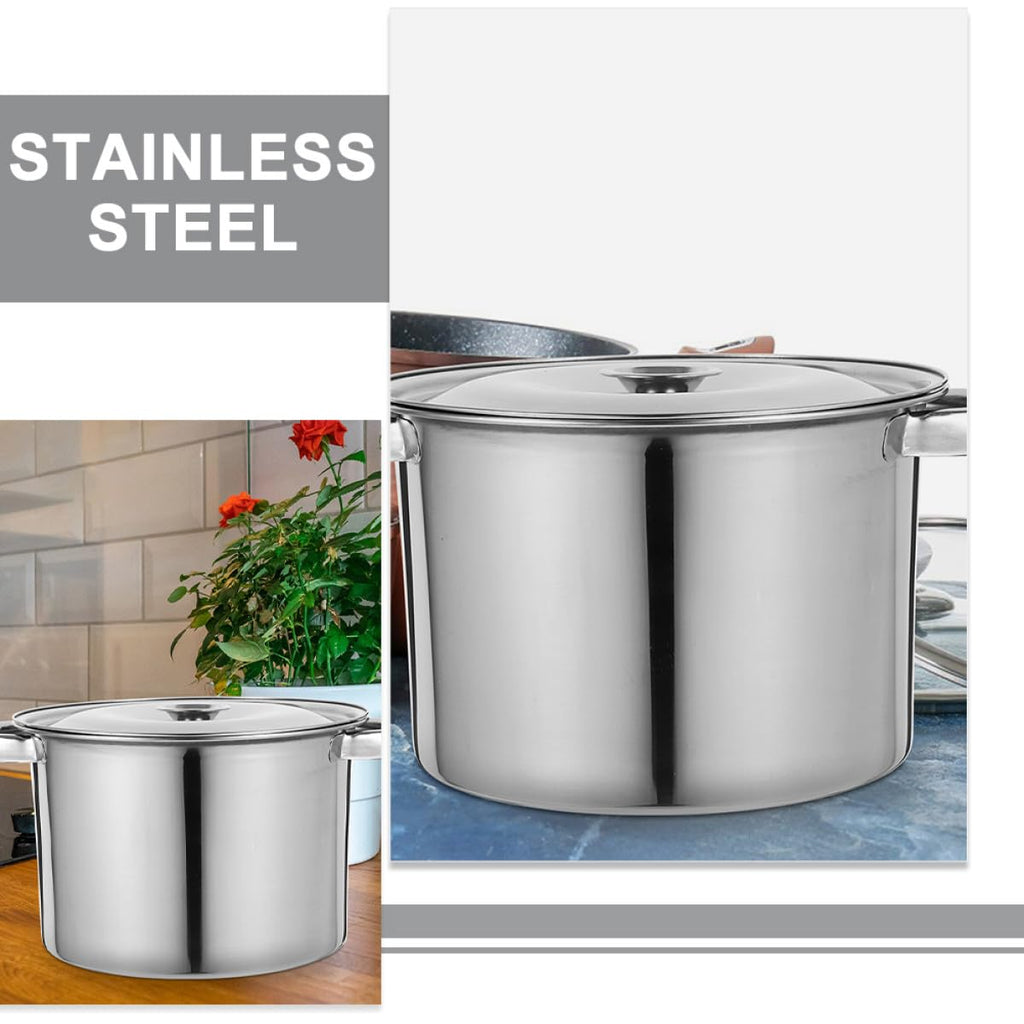 Stainless Steel Double Handle Stock Pot with Lid X6828
