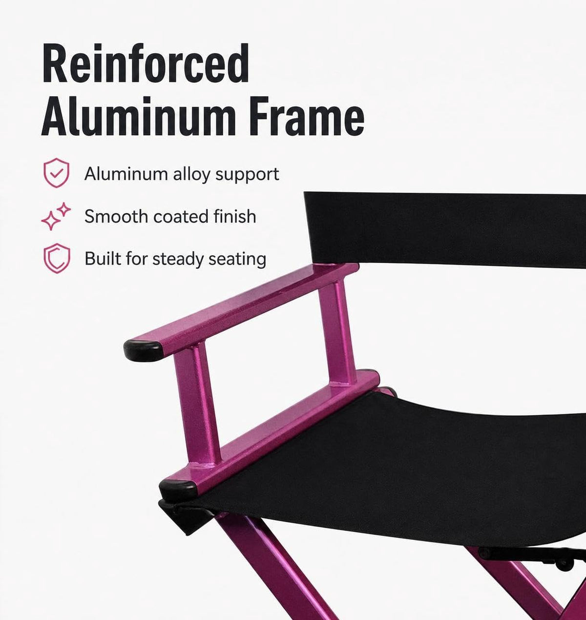 Foldable Adjustable Height Director Chair with Headrest L89351