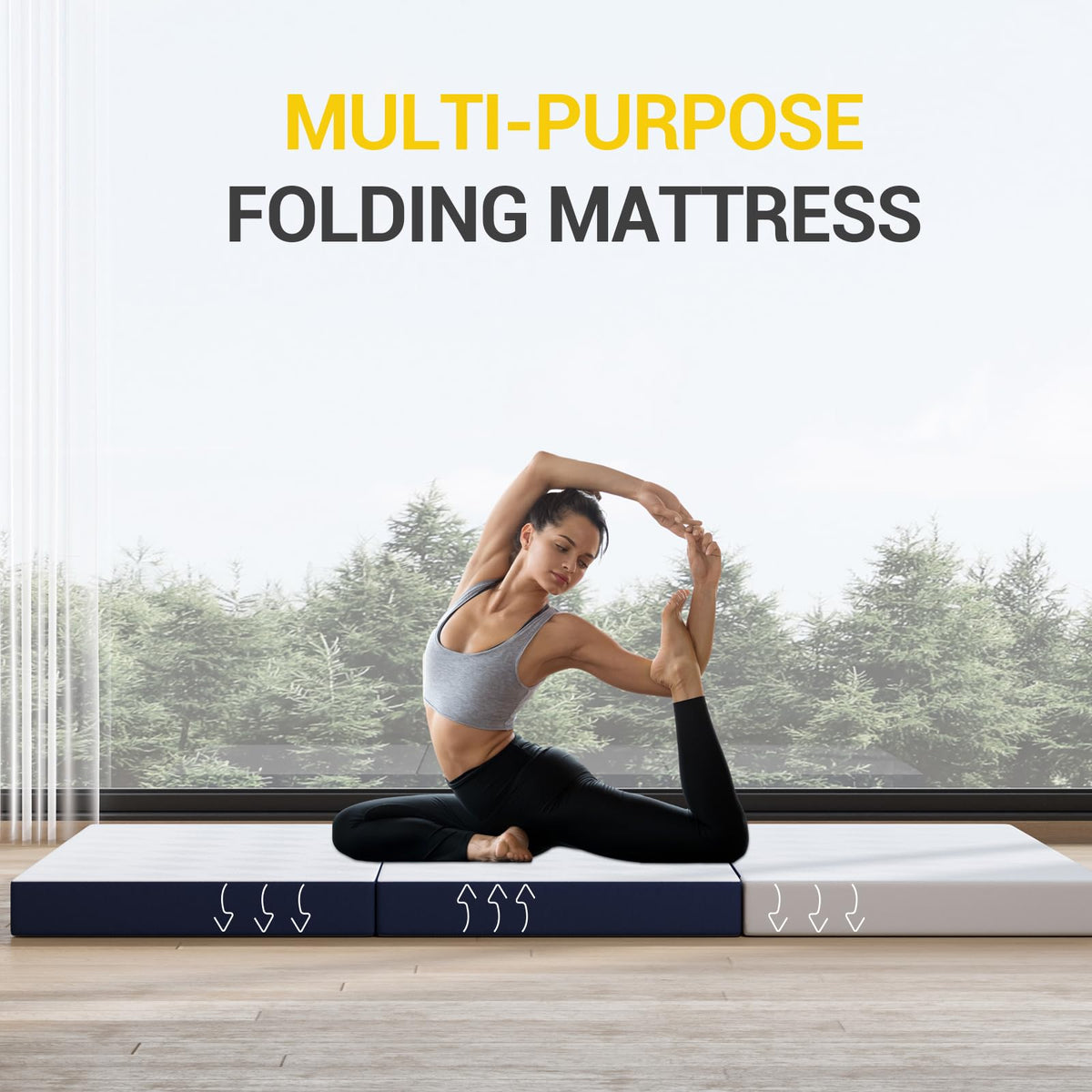 Foldable Memory Foam Mattress Topper Twin 4 Inch Y342