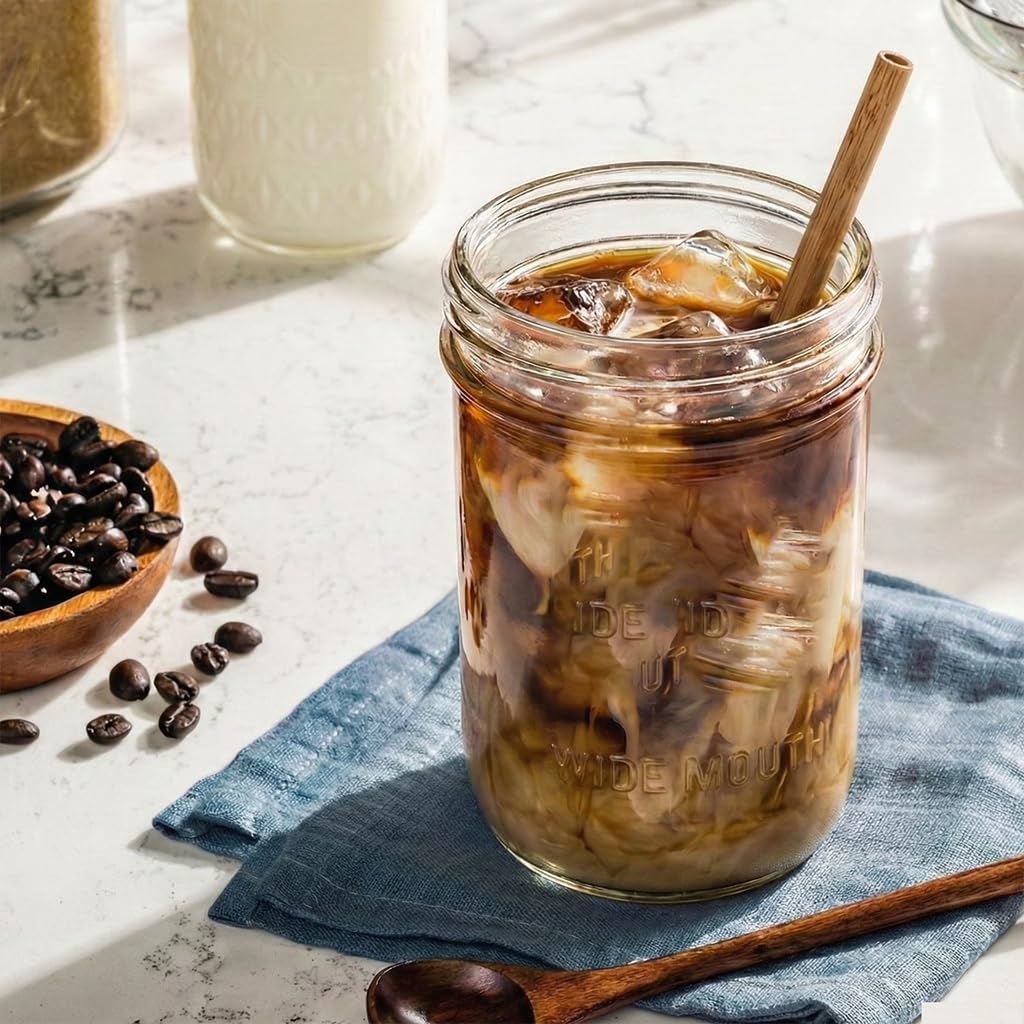 16oz Wide Mouth Clear Glass Mason Jars with Lids & Bands O786