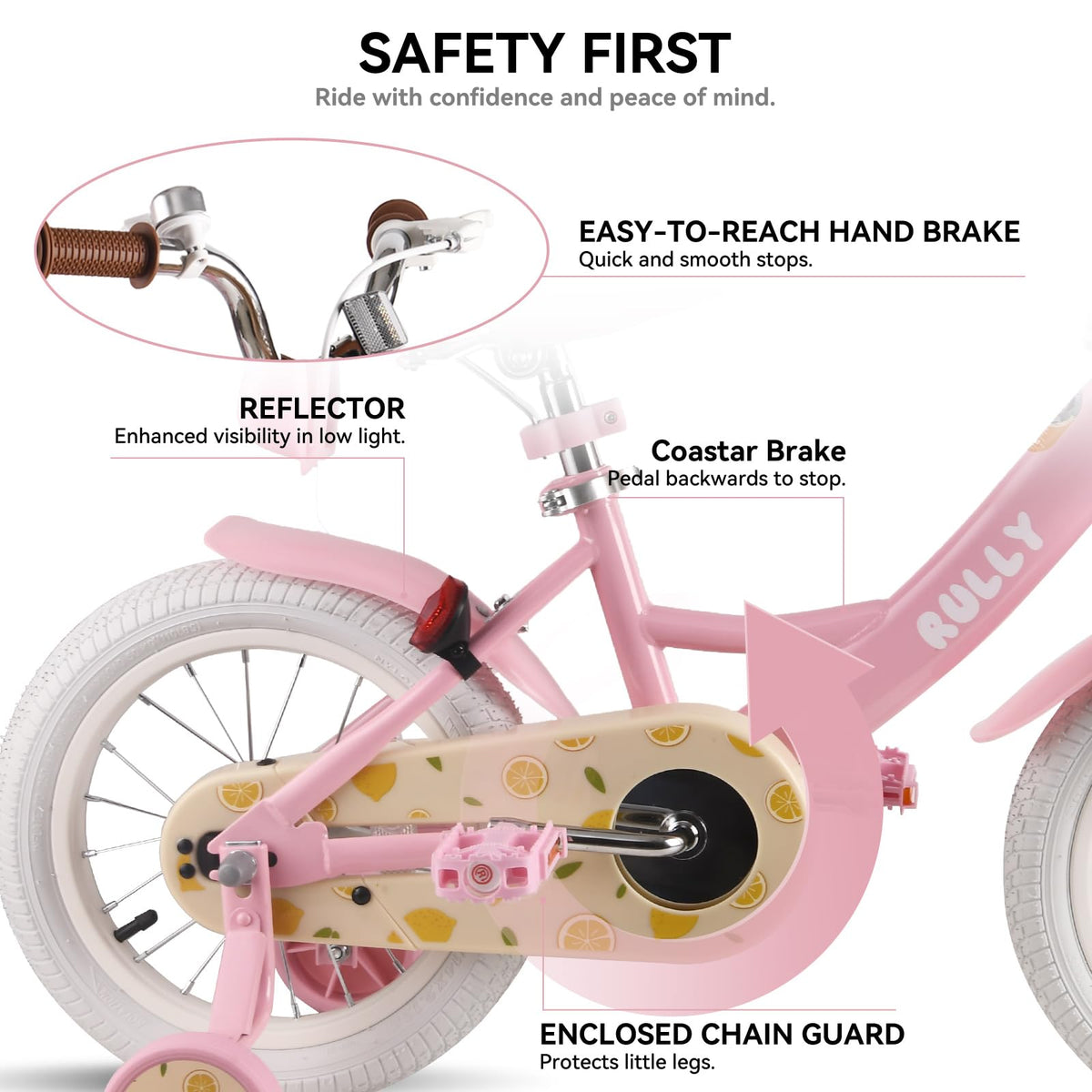 12 14 16 Inch Girls Bike with Training Wheels A544