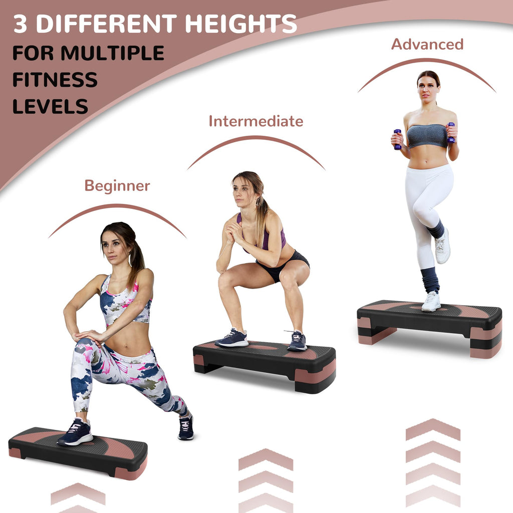 Adjustable Step Aerobic Platform with Risers L801255