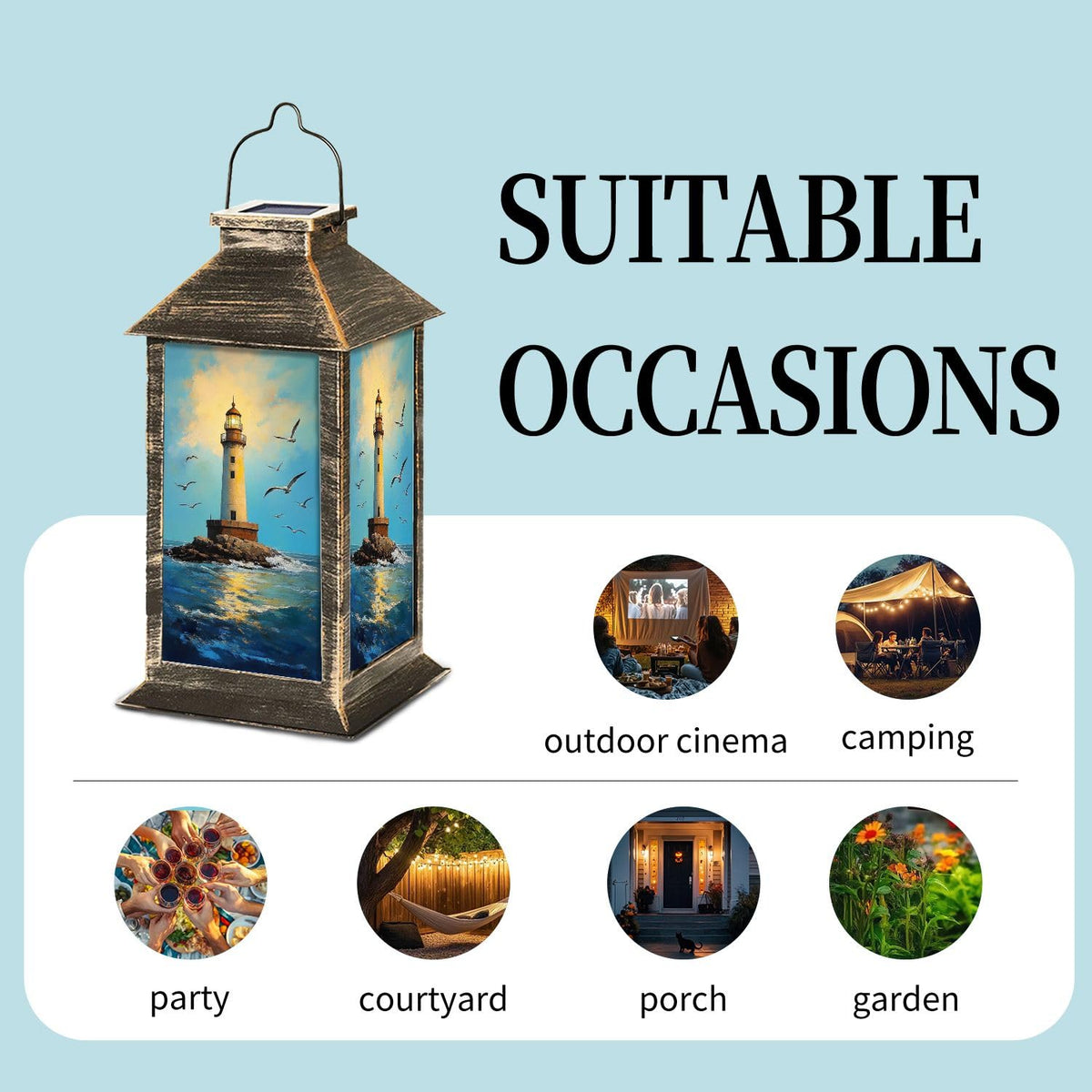 Waterproof Solar Powered Hanging Lantern U67549