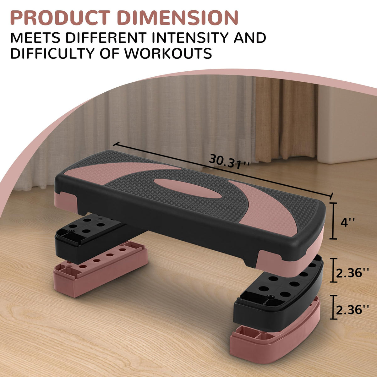Adjustable Step Aerobic Platform with Risers L801255