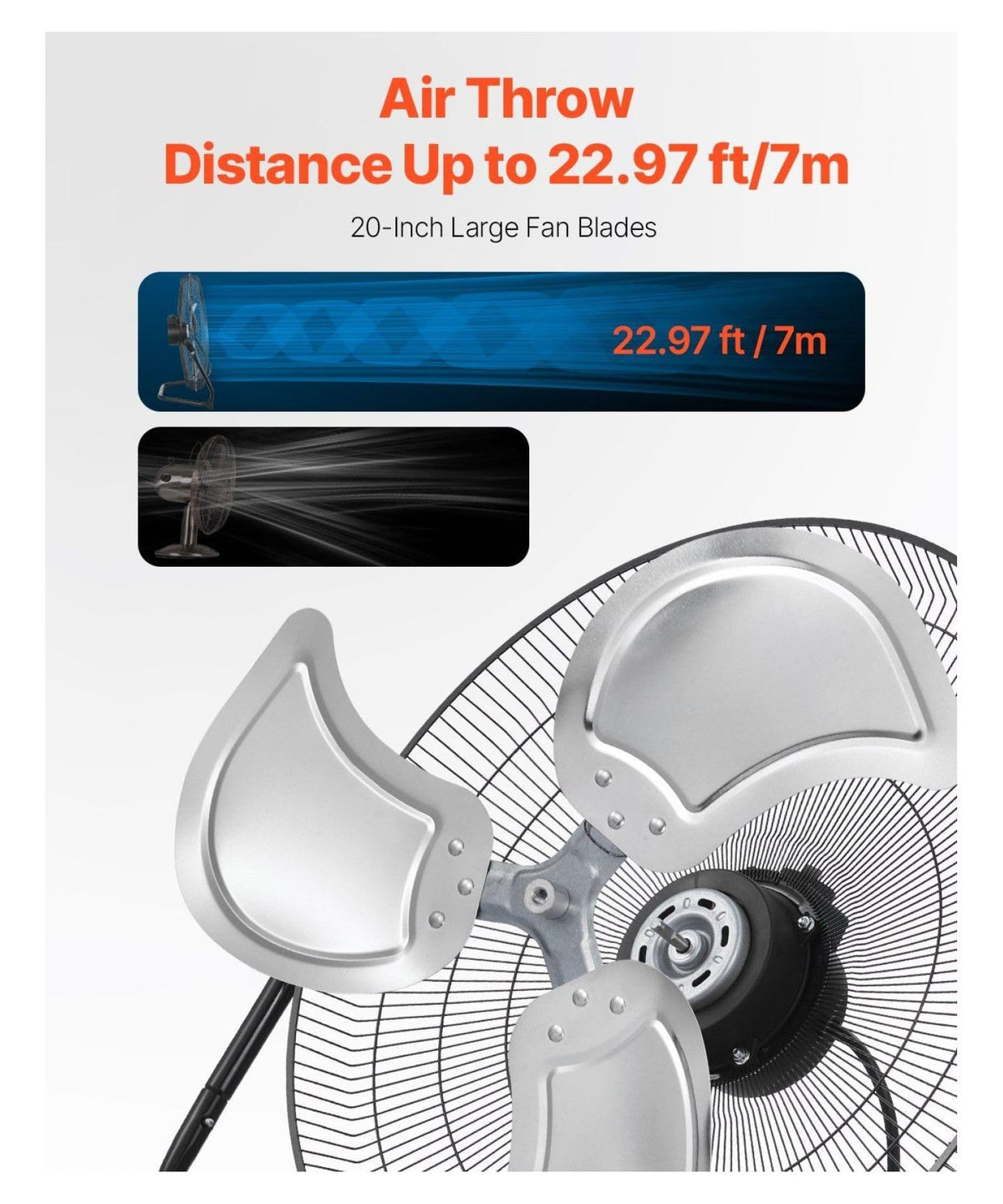 20 Inch 3 Speed Metal Floor Fans 2-Pack D953
