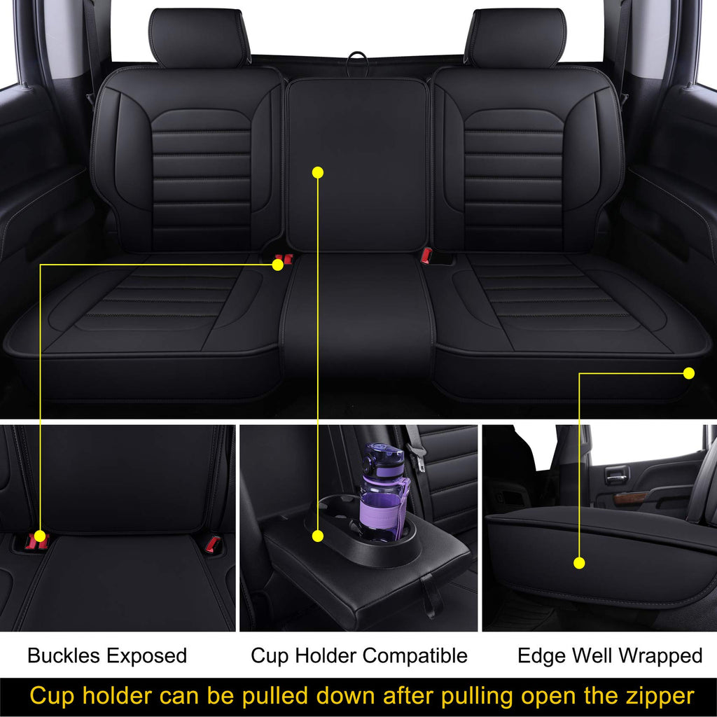 Black Faux Leather Full Set Seat Covers Z289547