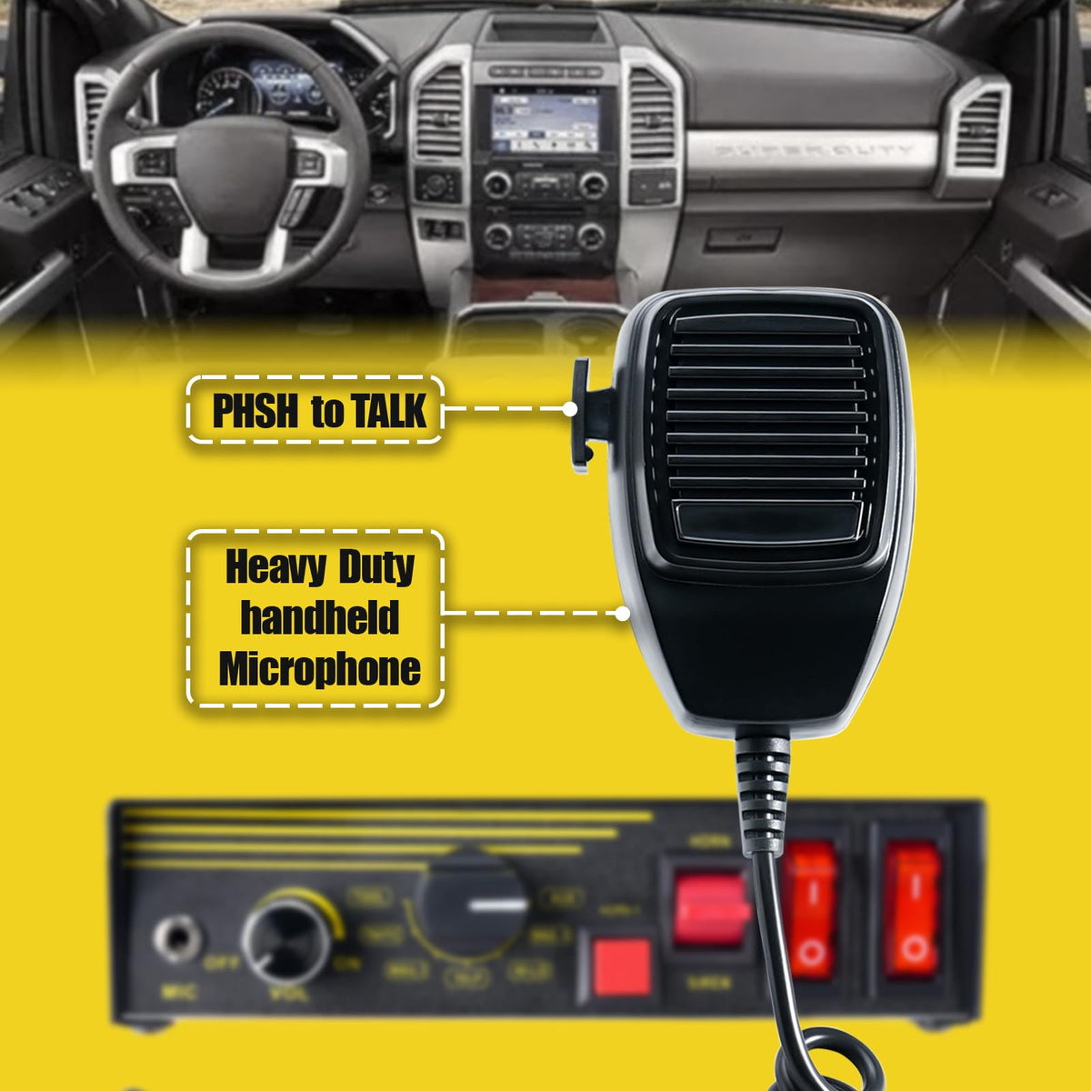 12V 400W 9 Tones Emergency Siren PA System with Microphone E549688