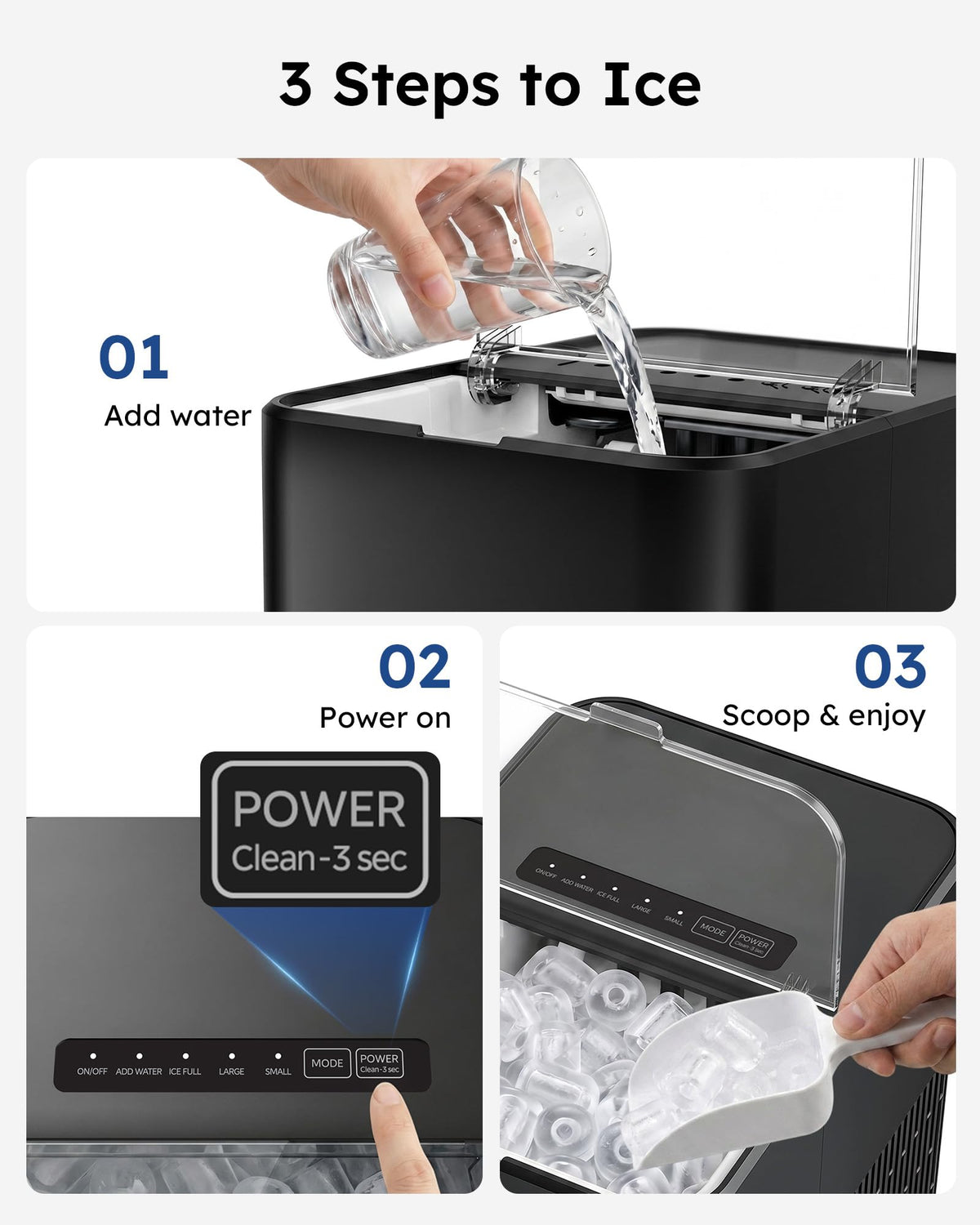 Countertop Ice Maker 26.5 lbs/Day 8 Bullet H61804