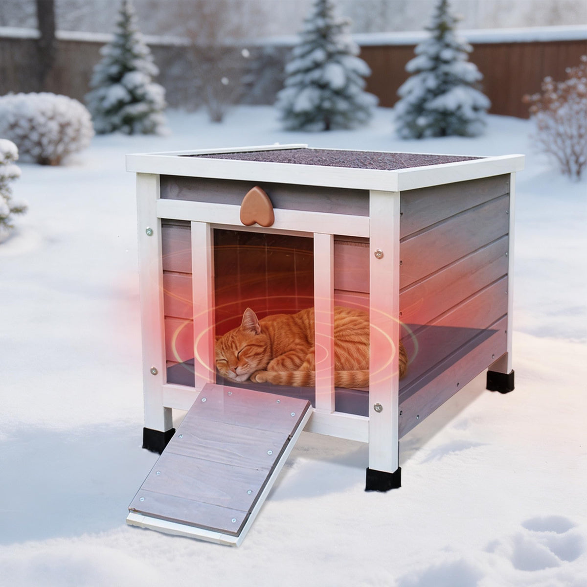 Insulated Outdoor Cat House with Liner L5186