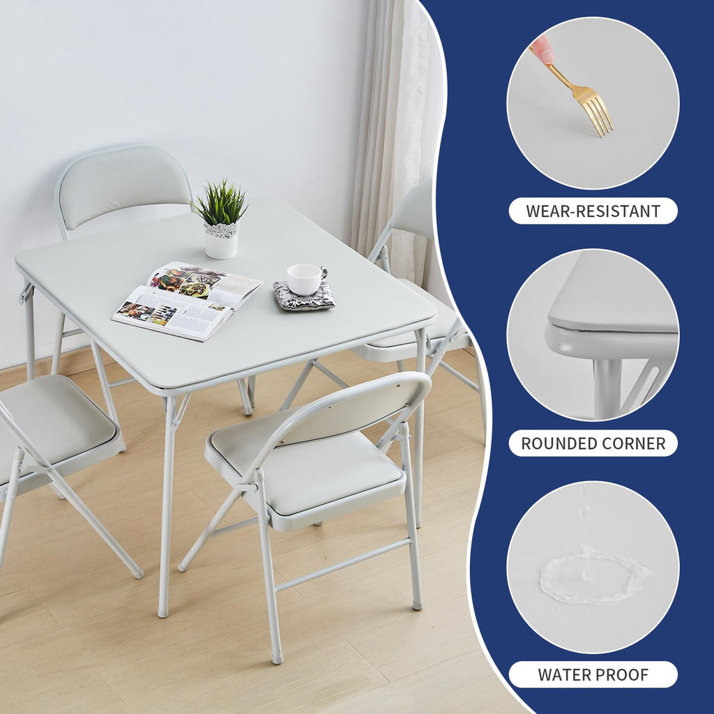 Square Folding Table with Collapsible Legs White S399