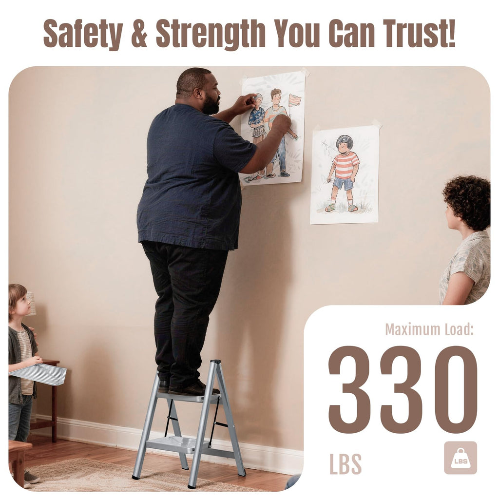 2 Step Steel Folding Step Stool P46239