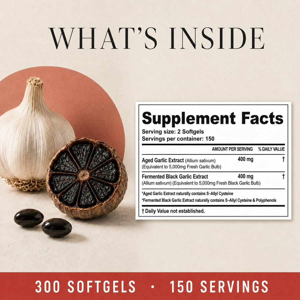 Aged Garlic Extract & Fermented Black Garlic Extract Softgels K661