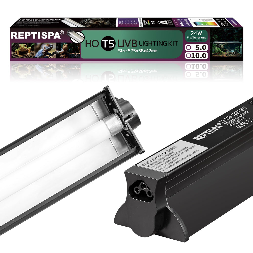 24W T5 HO UVB Reptile Light Fixture with Fluorescent Bulbs C3786