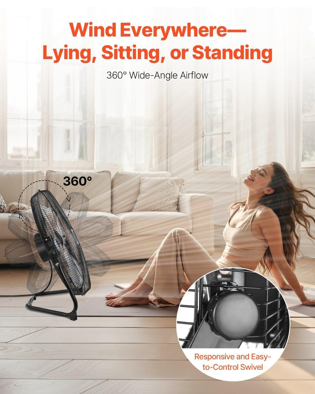 20 Inch 3 Speed Metal Floor Fans 2-Pack D953